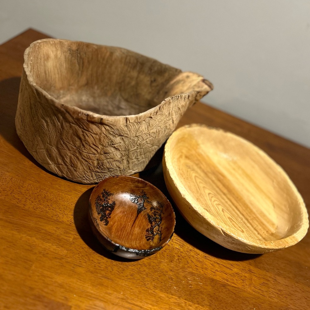 Wood bowl set